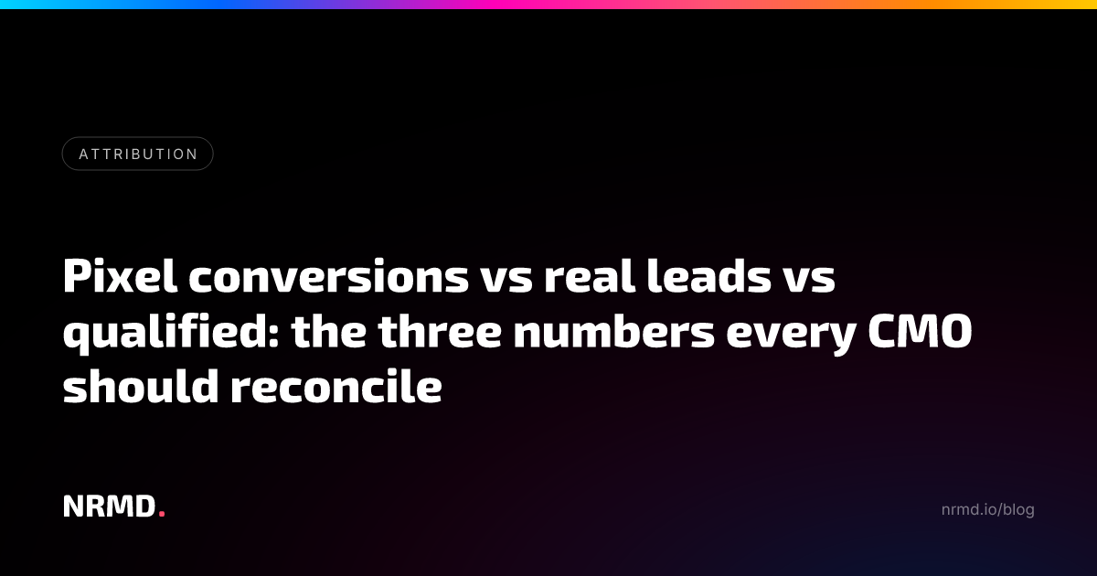Pixel conversions vs real leads vs qualified: the three numbers every CMO should reconcile
